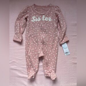 Carter's Pink Floral Little Sister Footie